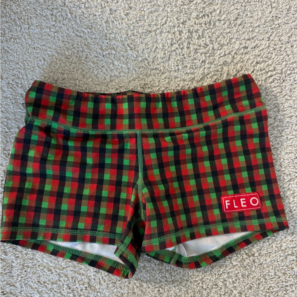 FLEO Women's Plaid Shorts - Red and Green